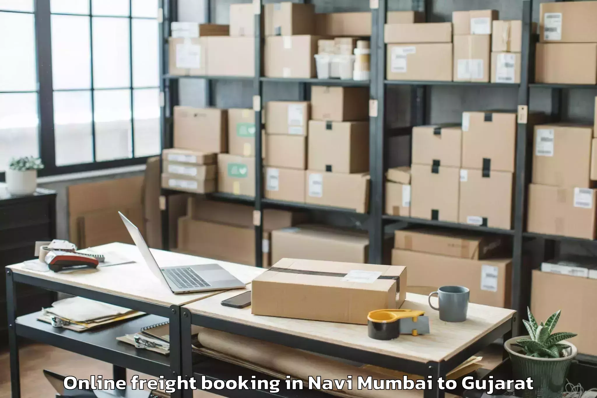 Efficient Navi Mumbai to Gussar Online Freight Booking